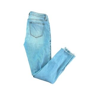 Vigoss Jagger Skinny Jeans Womens 28 Light Wash Raw Hem Classic Fit Denim